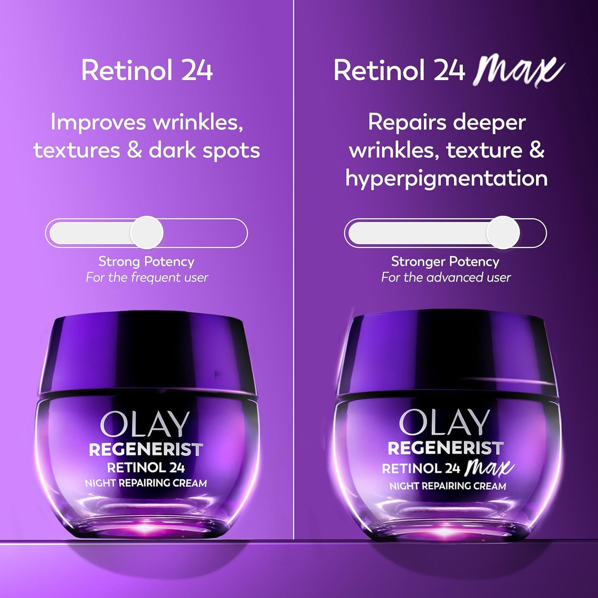 Olay Retinol Night Cream for Women, MAX, Anti-Aging Face Moisturizer, Fragrance-Free, Non Greasy - Anti-Wrinkle, Smooth Fine Lines, Hydrating Skin Care - Triple Collagen Cream, Niacinamide, 1.7oz
