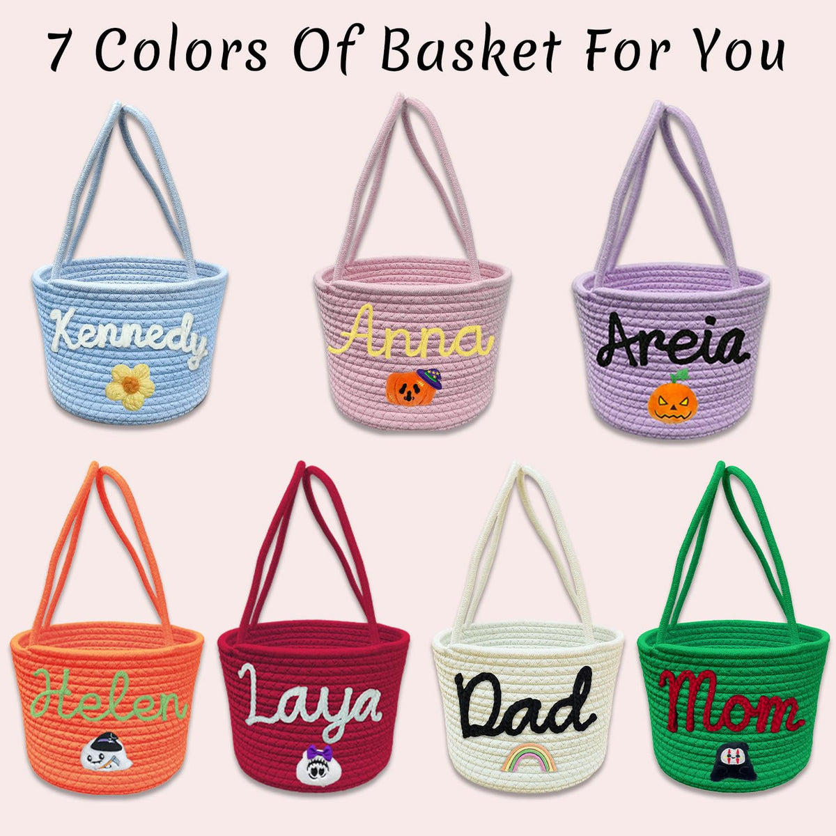 Personalized Halloween Basket Trick or Treat Bag Customized Name Custom Halloween Candy Buckets Gift for Boys Girls,Purple