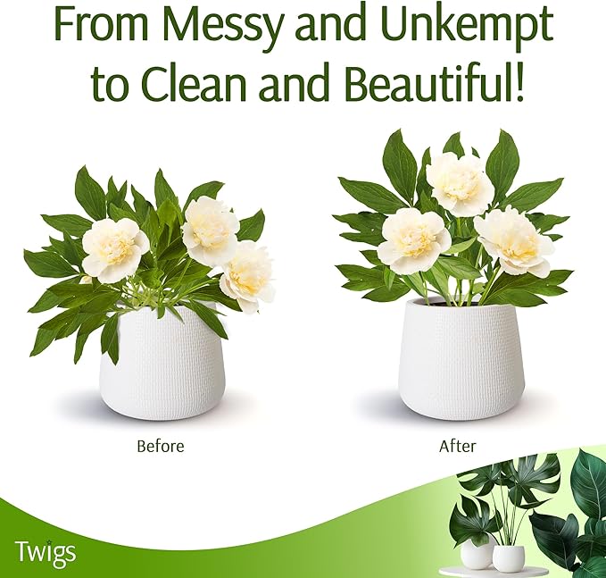 Stackable Plant Support Stakes, Stem Holder Structure for Indoor & Outdoor, Garden Accessories for Climbing & Potted Plants, Trellis Alternative - Peony (Light Green), 3 Pack, 17" L
