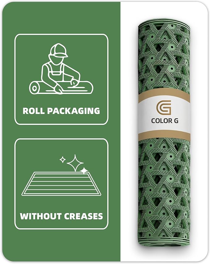 Color&Geometry Door Mat Outside Entrance with Drainage, Rubber Heavy Duty Dirt Trapper Waterproof Outdoor Welcome Mat, Outdoor Mats All Weather for Front Back Door Patio Entryway Entry,19"X30" Green