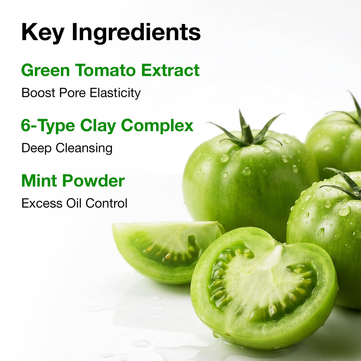 FULLY Green Tomato Pore Clay Mask Cleanser for Deep Cleansing, 4.05 fl oz