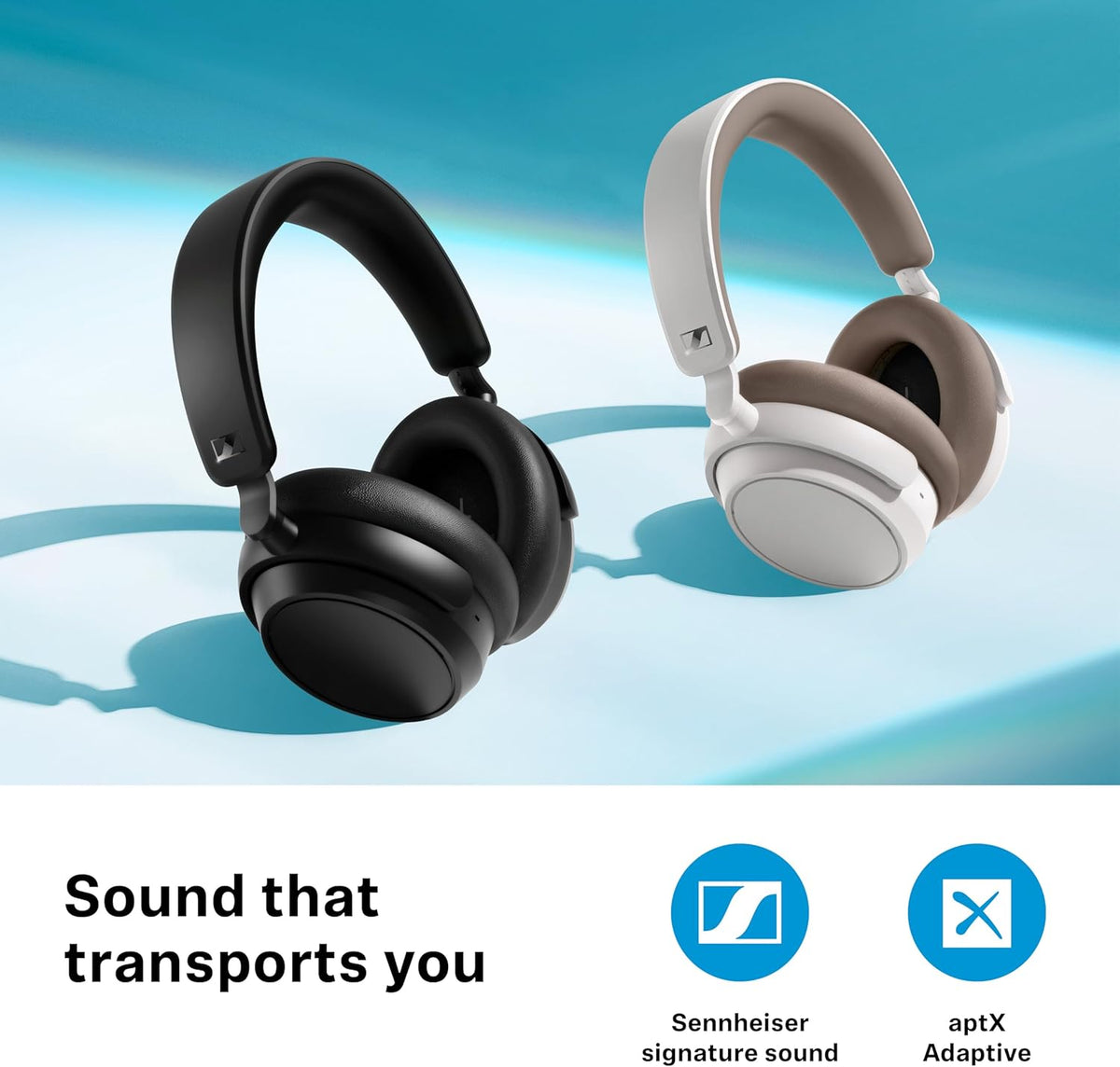 Sennheiser ACCENTUM Plus - Wireless Bluetooth Headphones, Quick-Charge Feature, 50-Hr Battery Playtime, Adaptive Hybrid ANC, White