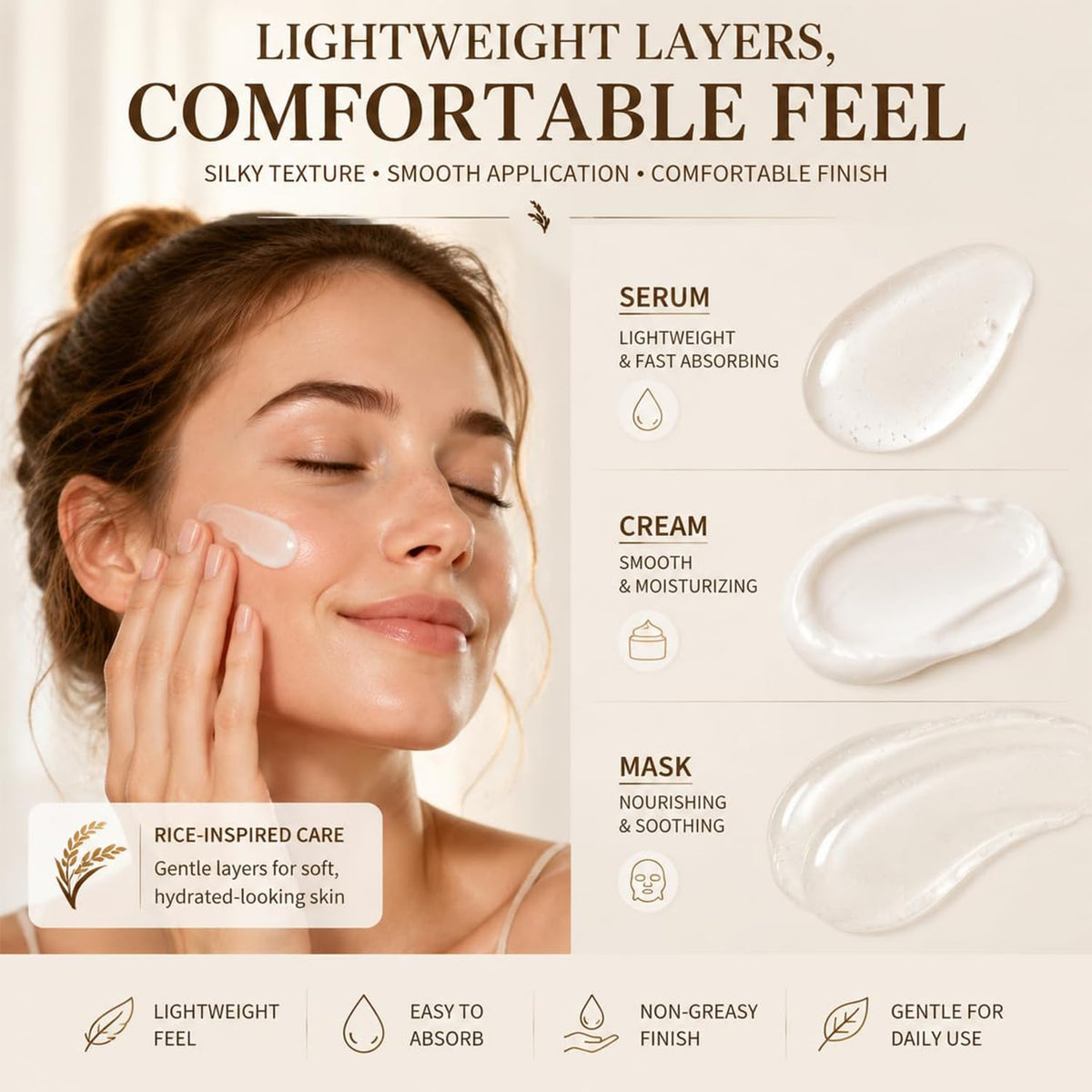 17PCS Korean Skin Care Set, Rice Skincare Set for Women, Kids Skin Care