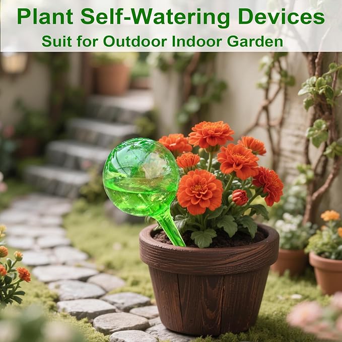 MOONSOUND Plant Watering Dispenser, 10Pcs Plant Watering Devices, Premium Plant Automatic Waterer, Indoor Outdoor Plant Self Watering Spikes, Pot Flower Self Watering Bulbs
