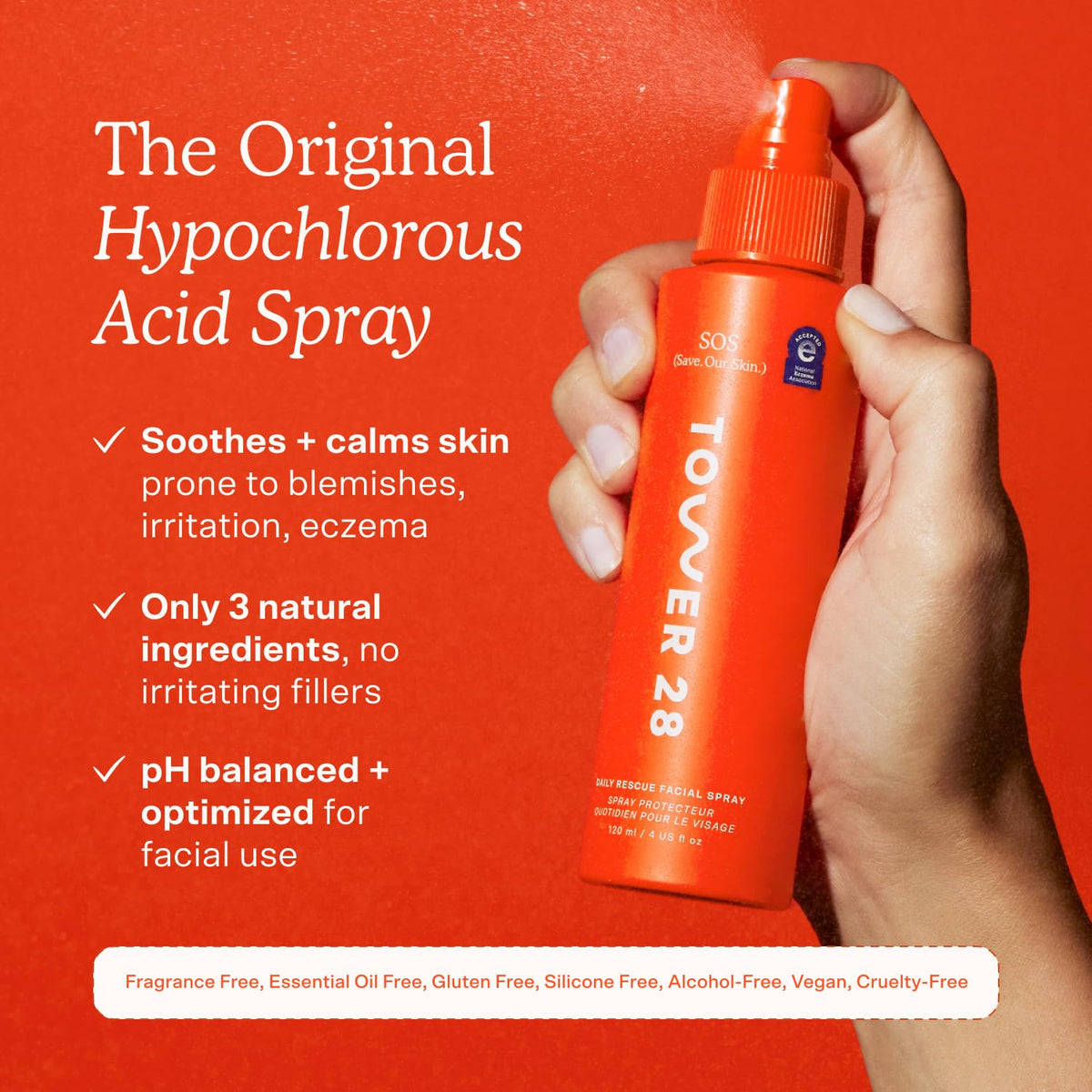 Tower 28 SOS Daily Rescue Soothing Hypochlorous Acid Spray for Face (4 oz)