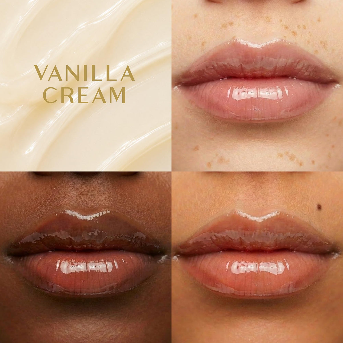 Vanilla Cream Lip Butter Balm, Made in Italy,Sheer Tint & Shine, Silicone Donut Applicator, Leak-Lock Cap, With Shea Butter, 15ml
