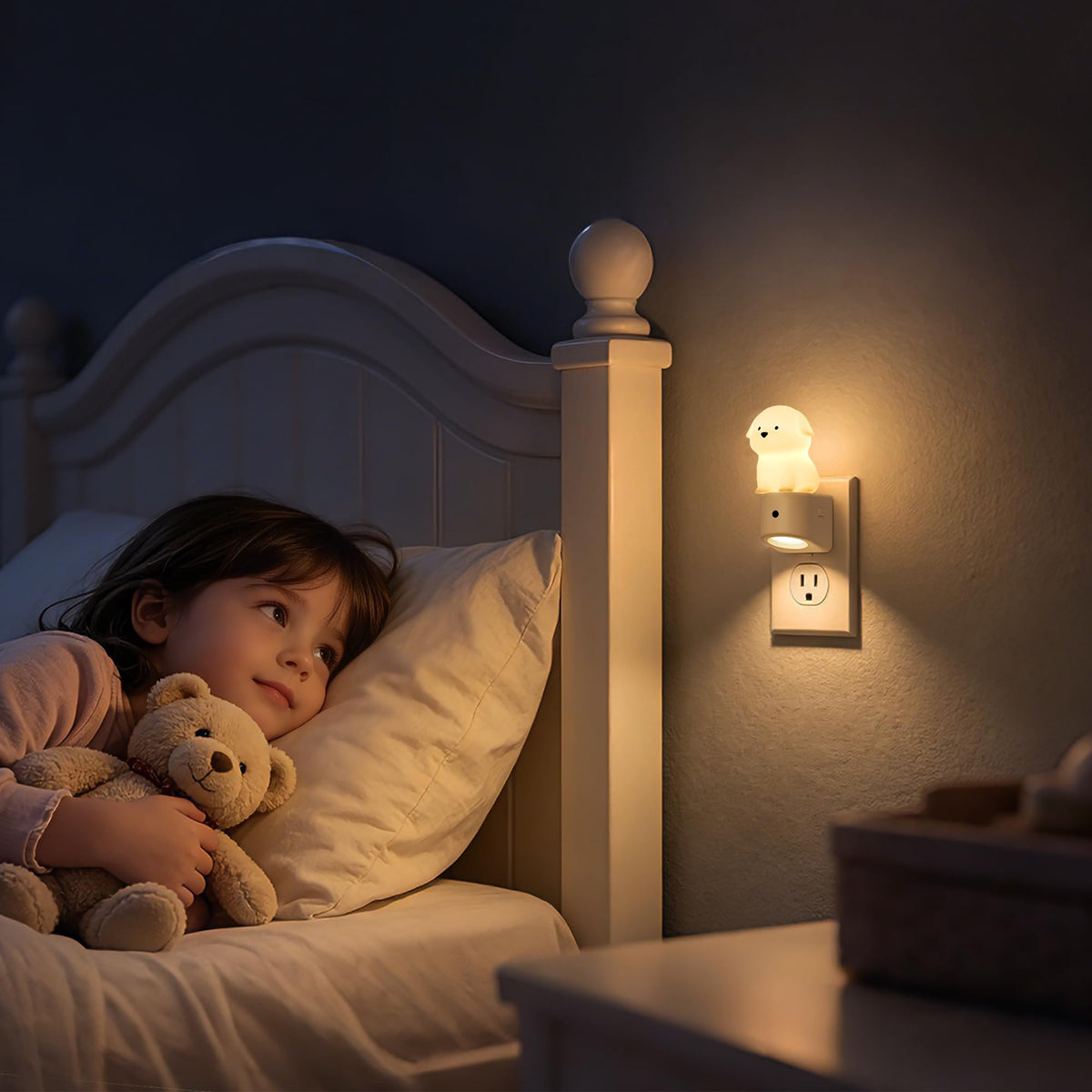 DORESshop Night Light for Kids,3D Cute Puppy Kids Night Light with Sensor