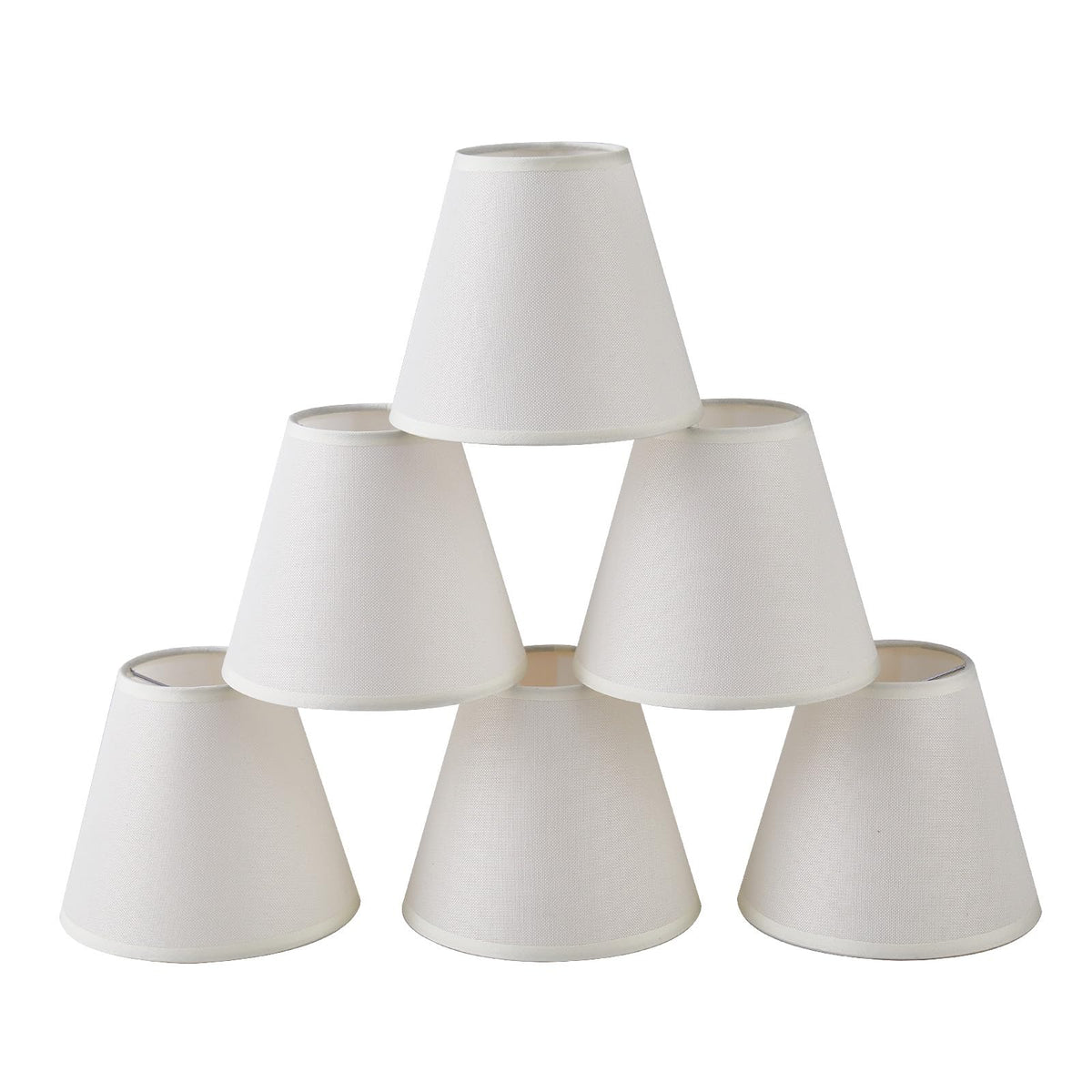 Small Lamp Shades Set of 6, Clip-on Fitter Lamp Shades, 3" x 6" x 5"