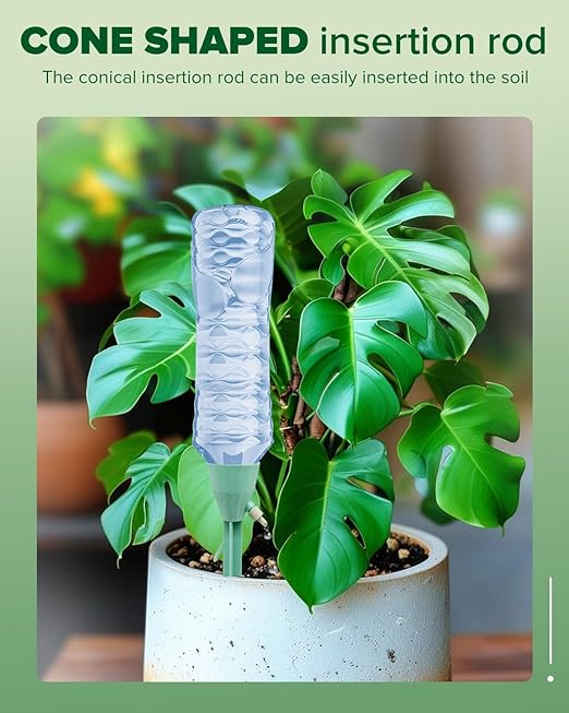 12 Packs Self Watering Planter Drip, Automatic Drip Irrigation Stakes with Adjustable Valve, Adjustable Water Flow System, Self Watering Planter Insert Devices for Indoor and Outdoor Plants