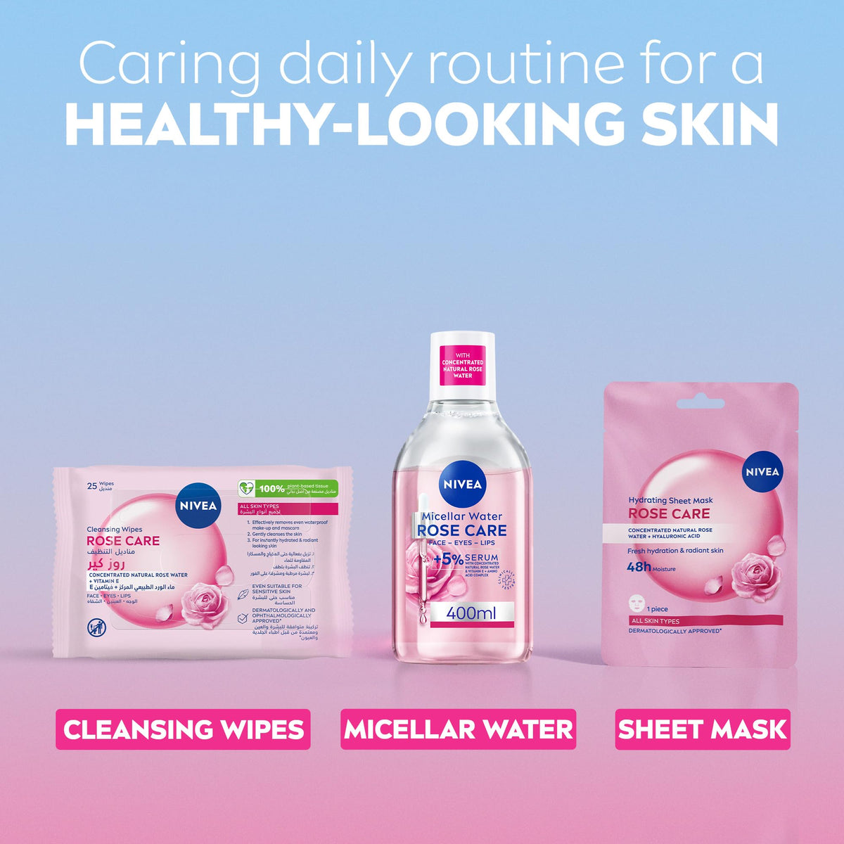 NIVEA Micellar Cleansing Water, Skin Breathe Rose MicellAIR, 400ml