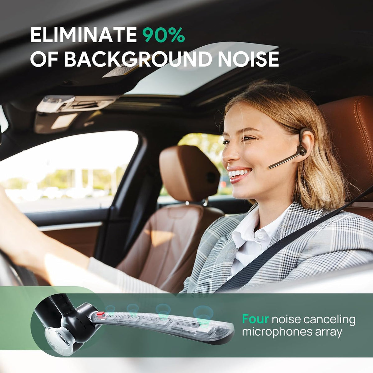 Yealink Bluetooth Headset BH71 Pro,Teams Zoom Certified,Bluetooth Earpiece with Noise Canceling Microphones,Wireless Single Ear Headset with Charging Case,Connect Mobile/Mac/PC,USB-A Dongle