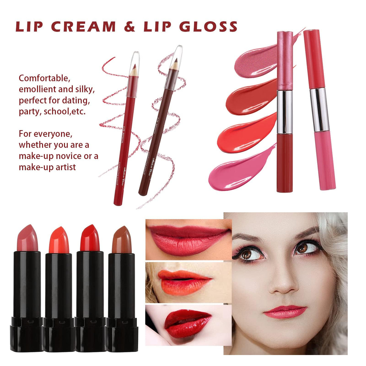 Hegafoo All in One Makeup Kit for Teens, 106 Pcs Professional Makeup Kit for Women Full Kit, Include Eyeshadow Palette, Lipstick Set, Concealer, Foundation, Lipgloss, Make-up Brush(Red)