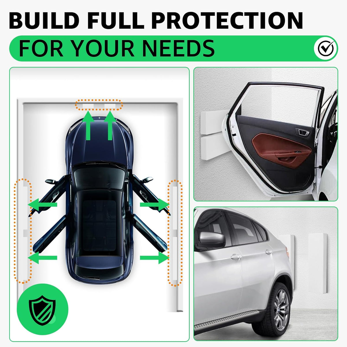 Garage Wall Protector, 4 Pack Garage Car Door Protector Bumper Guard for Car Doors Anti-Collision Self Adhesive EVA Foam for Warehouse Parking Assist, White 11.8"x3.9"x1.2"