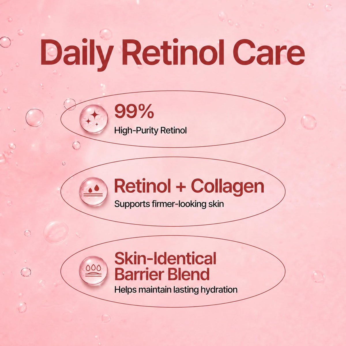 AIDA Retinol Capsule Ampoule, Korean Retinol Face Serum with Collagen & Ceramide, Firming, Hydrating & Glow Boosting Facial Serum for Daily Retinol Care, Korean Skin Care, 1.69 fl oz (30ml)