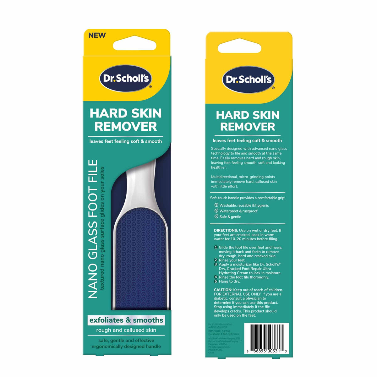 Dr. Scholl's Foot Callus Remover, Nano Glass Foot File, Soft Smooth Feet