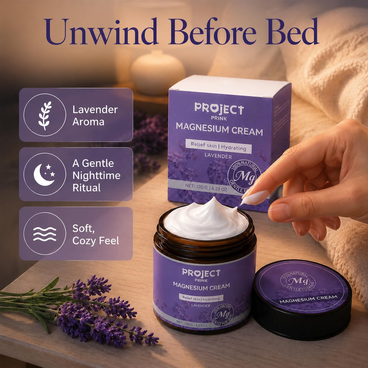 Magnesium Cream for Sleep, Muscle Comfort Body Lotion 4.23 Ounce