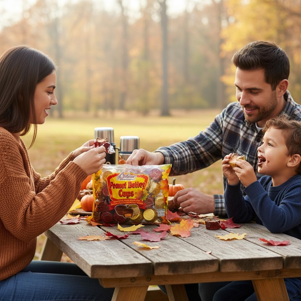 Palmer Peanut Butter Cups, Fall Themes of Chocolate Shells Filled with Creamy Homestyle Peanut Butter, Individually Wrapped Holiday Candy, Making