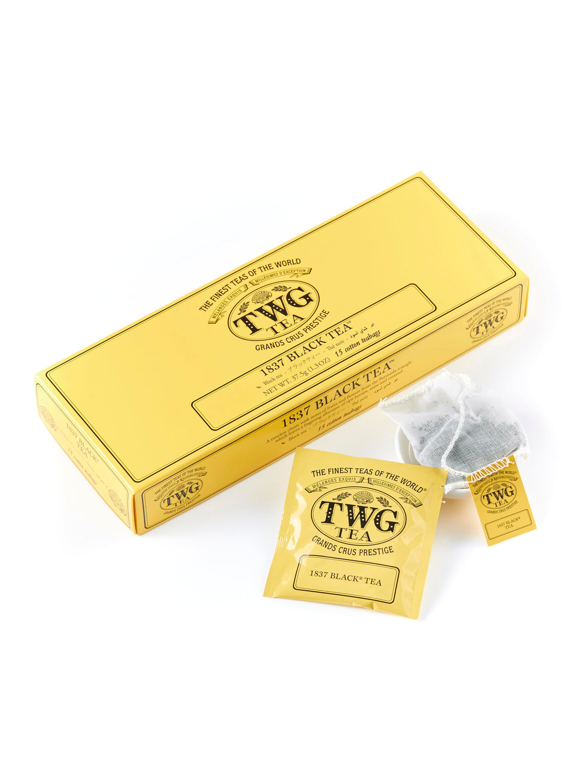 TWG Tea | 1837 Black Tea | Black Tea | Fruits & Flowers | 15 Hand Sewn Cotton Tea Bags | Gift Set