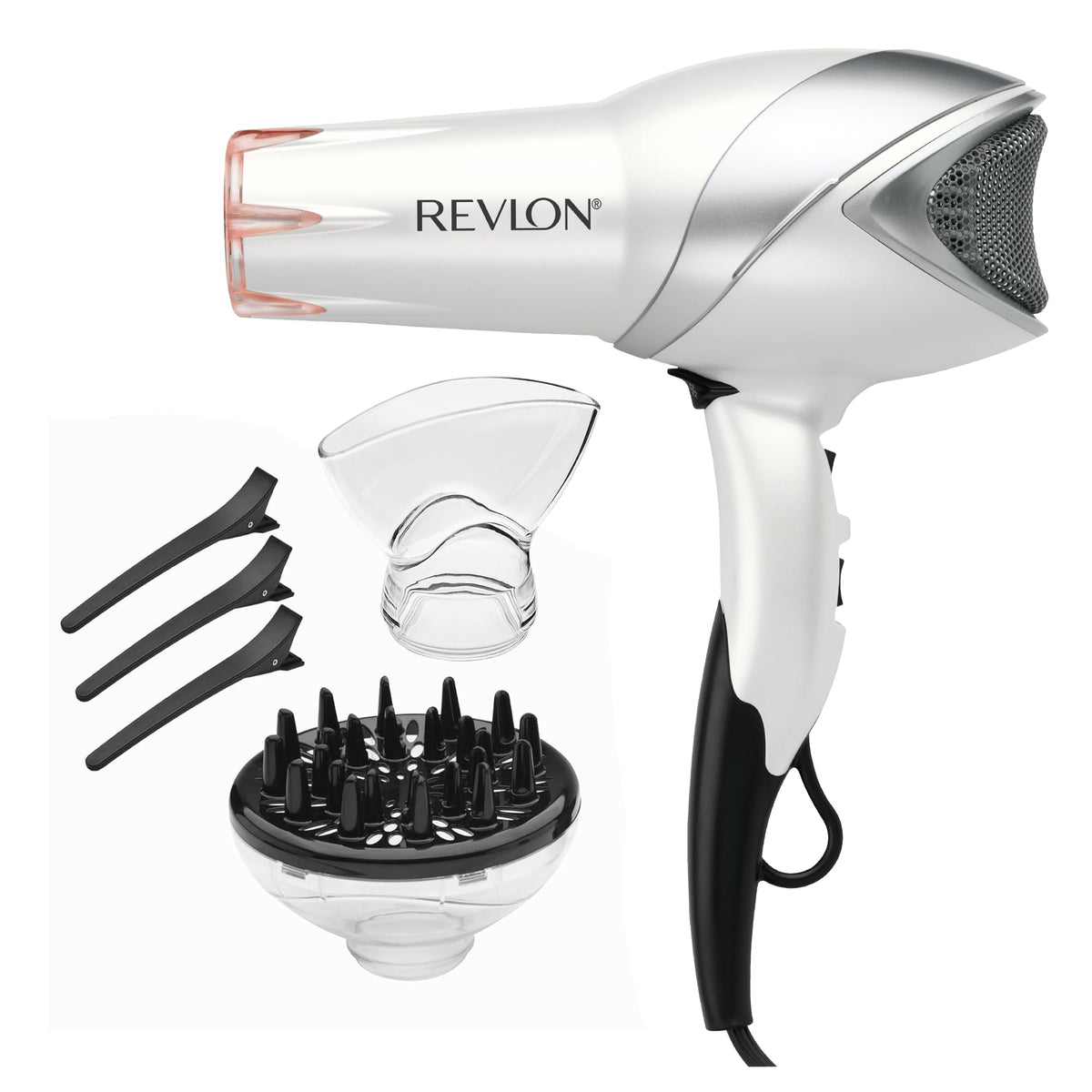 REVLON Infrared Ionic Hair Dryer with Diffuser & Concentrator, White