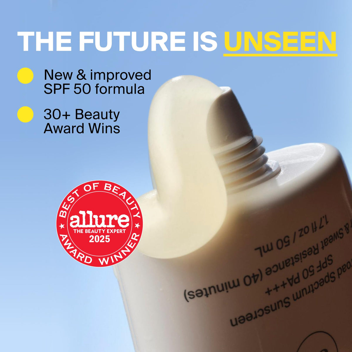 Supergoop! Unseen Sunscreen for Face, SPF 50 Clear & Invisible, 1.7oz