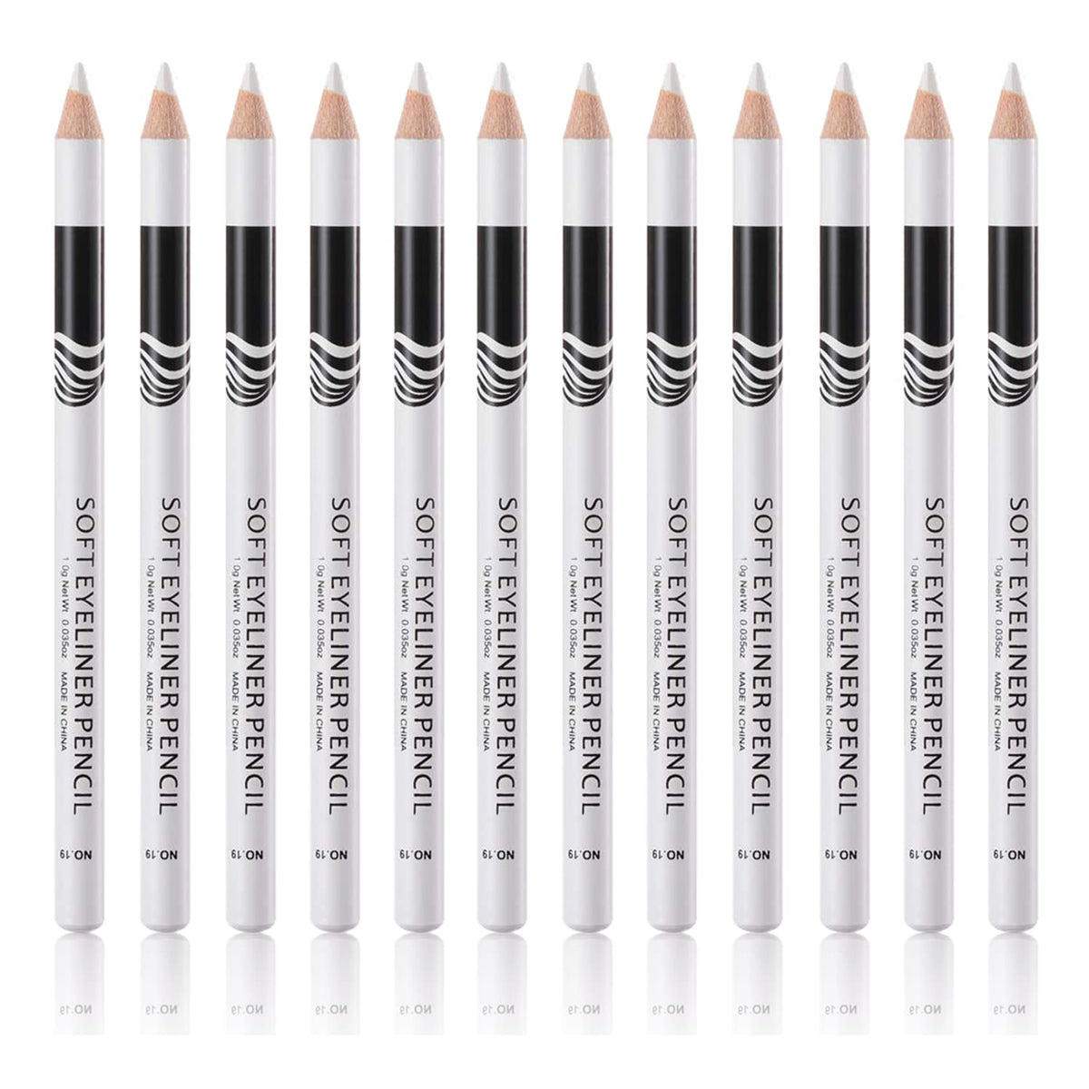 Go Ho 12 Pcs White Eyebrow Eyeliner Pencils,White Eyeshadow Makeup Pen,Sweatproof Eye Highlighter Makeup Pencil,Long-Lasting Nic