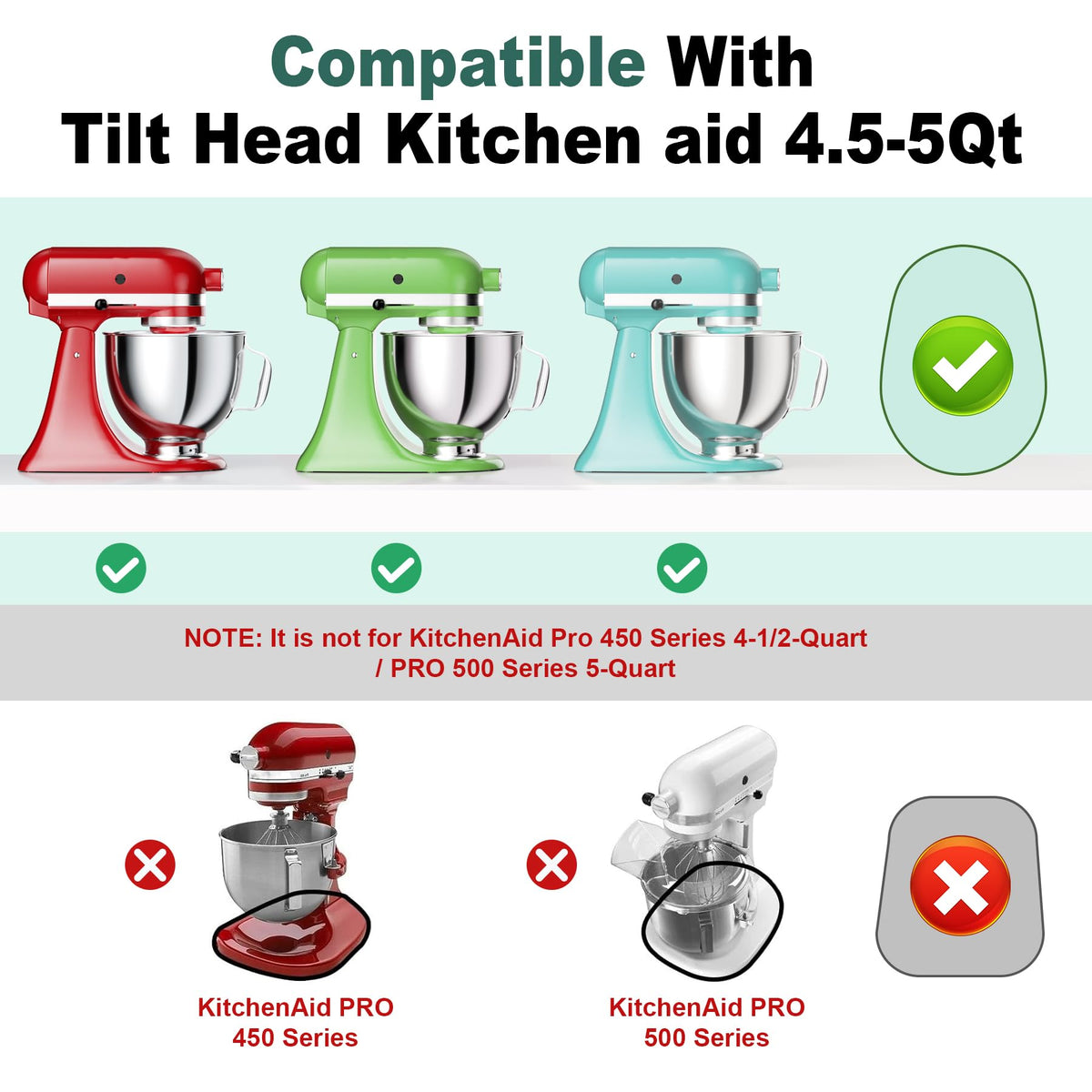 GuanQiao Food-Grade Wood Slider for KitchenAid 4.5-5 Qt Tilt Head Mixer