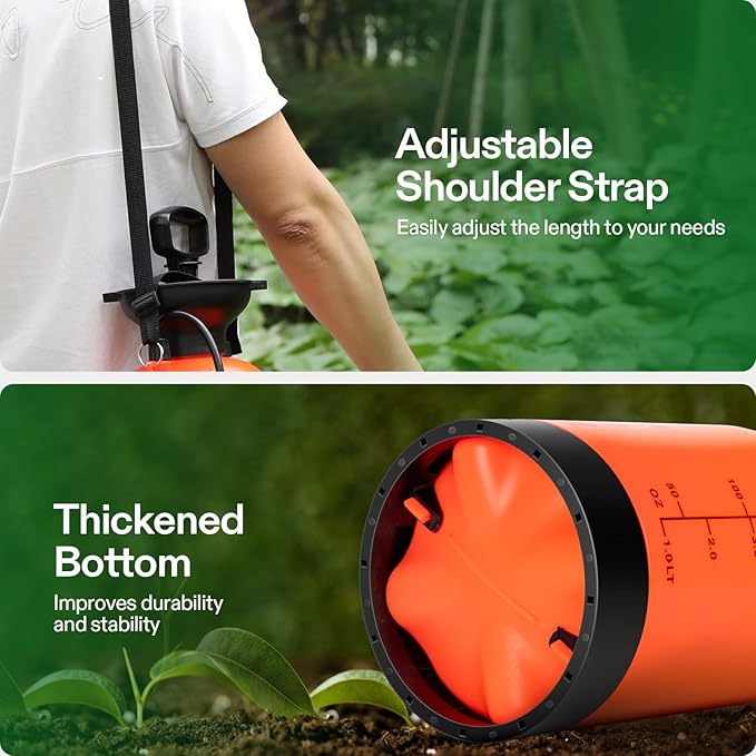 VIVOSUN 0.8-Gallon Pump Pressure Sprayer, Pressurized Lawn & Garden Water Spray Bottle with Adjustable Shoulder Strap, for Spraying Plants, Garden Watering and Household Cleaning