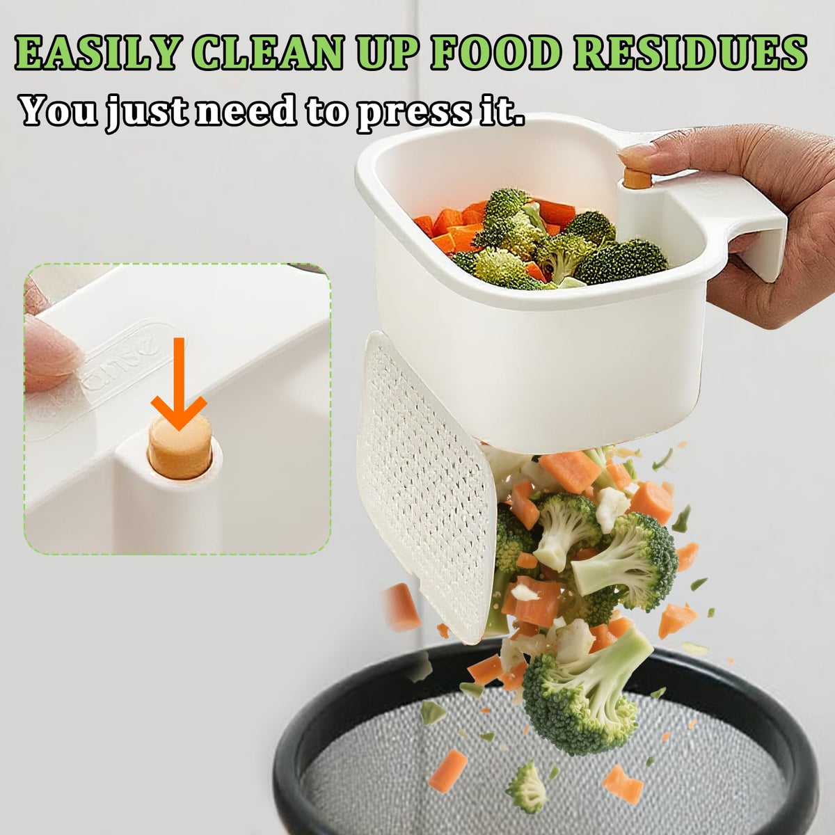 Kitchen Sink Drain Strainer Basket Square, White