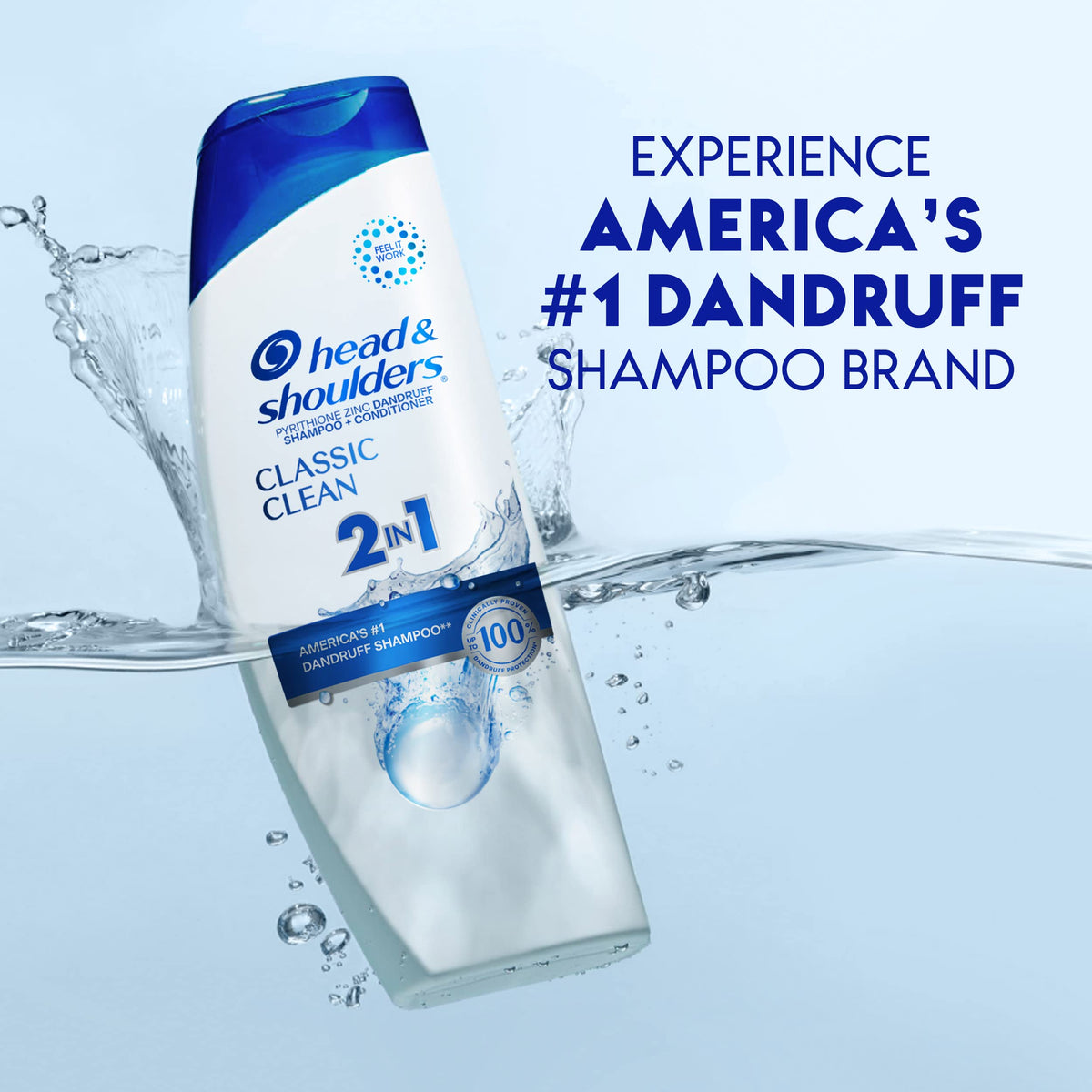 Head and Shoulders Classic Clean 2-in-1 Anti-Dandruff Shampoo + Conditioner 8.45 Fl Oz