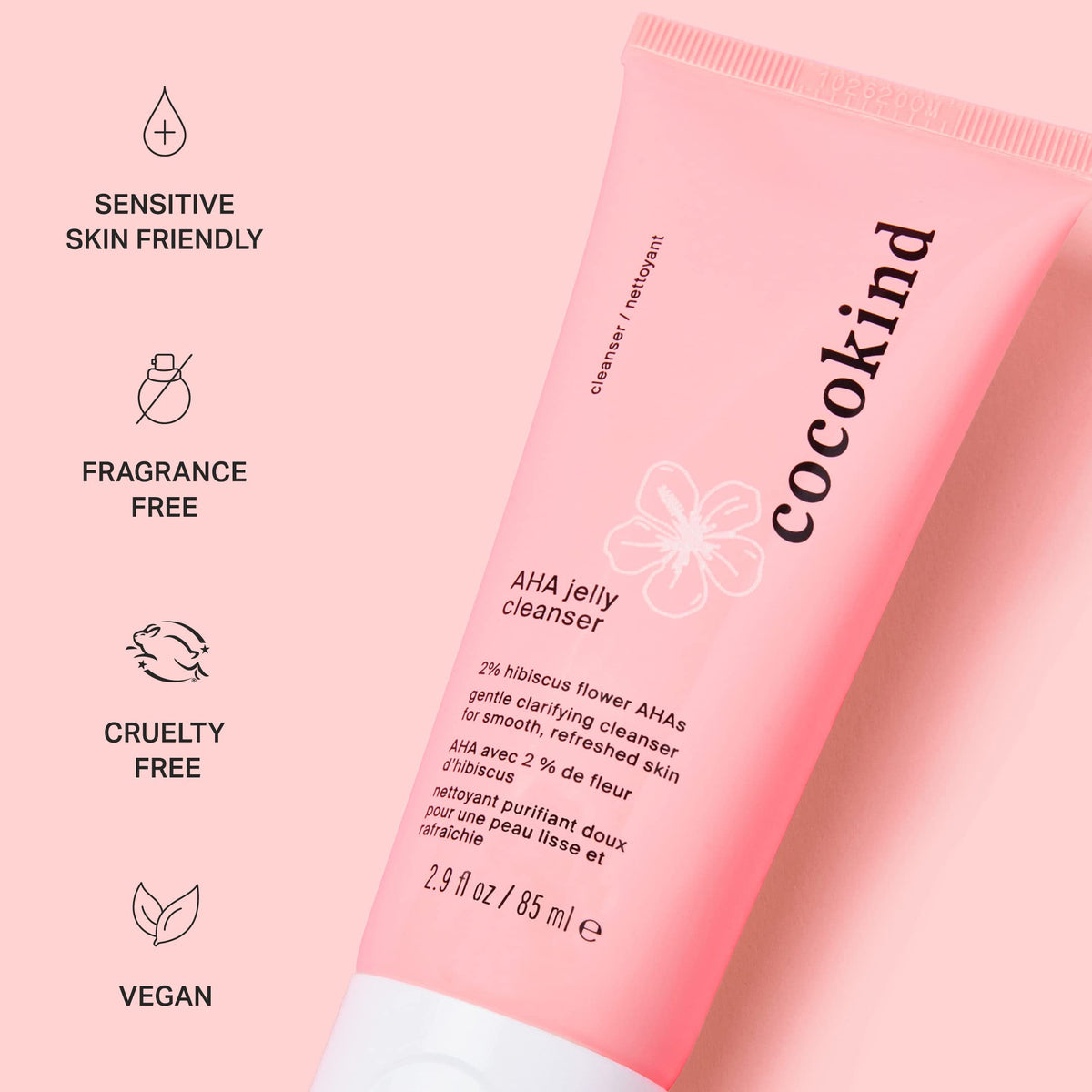 Cocokind AHA Jelly Cleanser, 2.9 Fl Oz