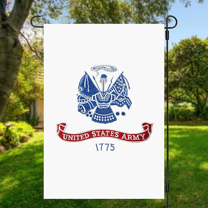 US Embroidered Army Garden Flag Double Sided 12x18 inch American Army Yard Lawn Garden Flags Banner Heavy Duty Vivid Color Waterproof