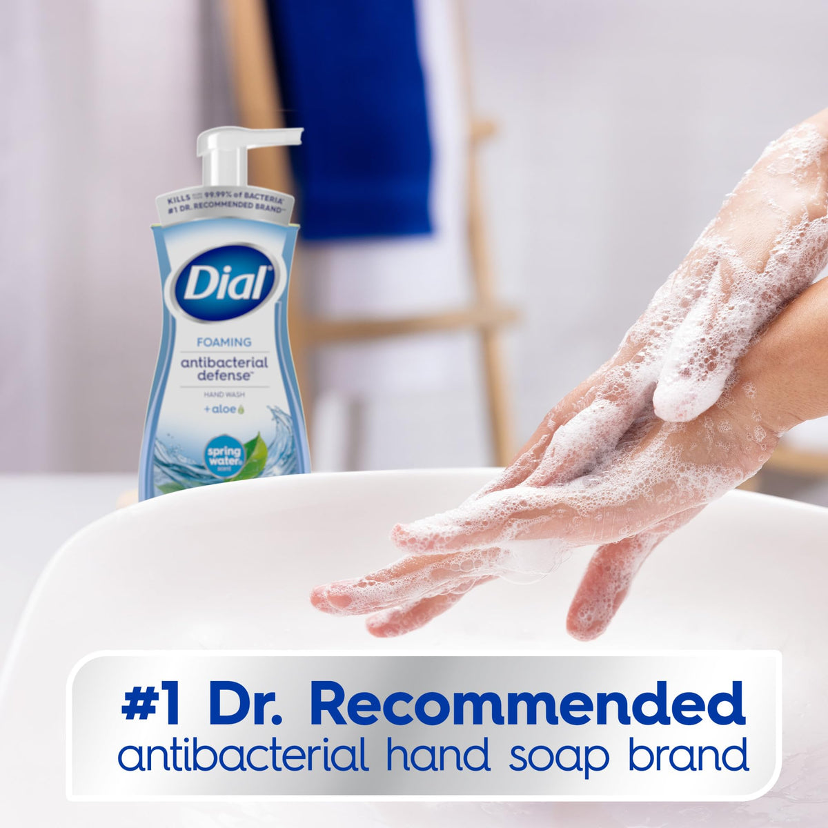 Dial Antibacterial Foaming Hand Soap, Spring Water Scent, 7.5 Fl Oz, 6-Pack