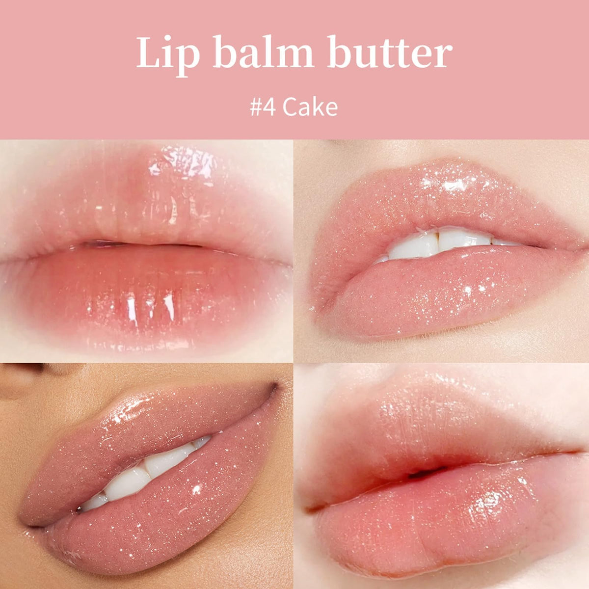 BAISEN DIARY 4 PCS Summer Special Lip Butter Balm - Ultra-Hydrating, Nourishing Lip Care with Natural Ingredients, Shea Butter & Olive Oil, Soothes & Softens Dry Lips (4PCS, 0.5 Fl Oz (Pack of 4))