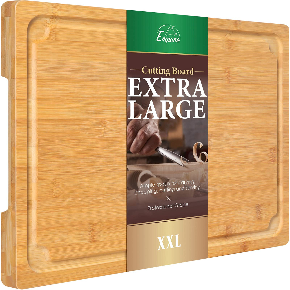 Empune Extra Large Cutting Board, 20" Bamboo Cutting Boards for Kitchen