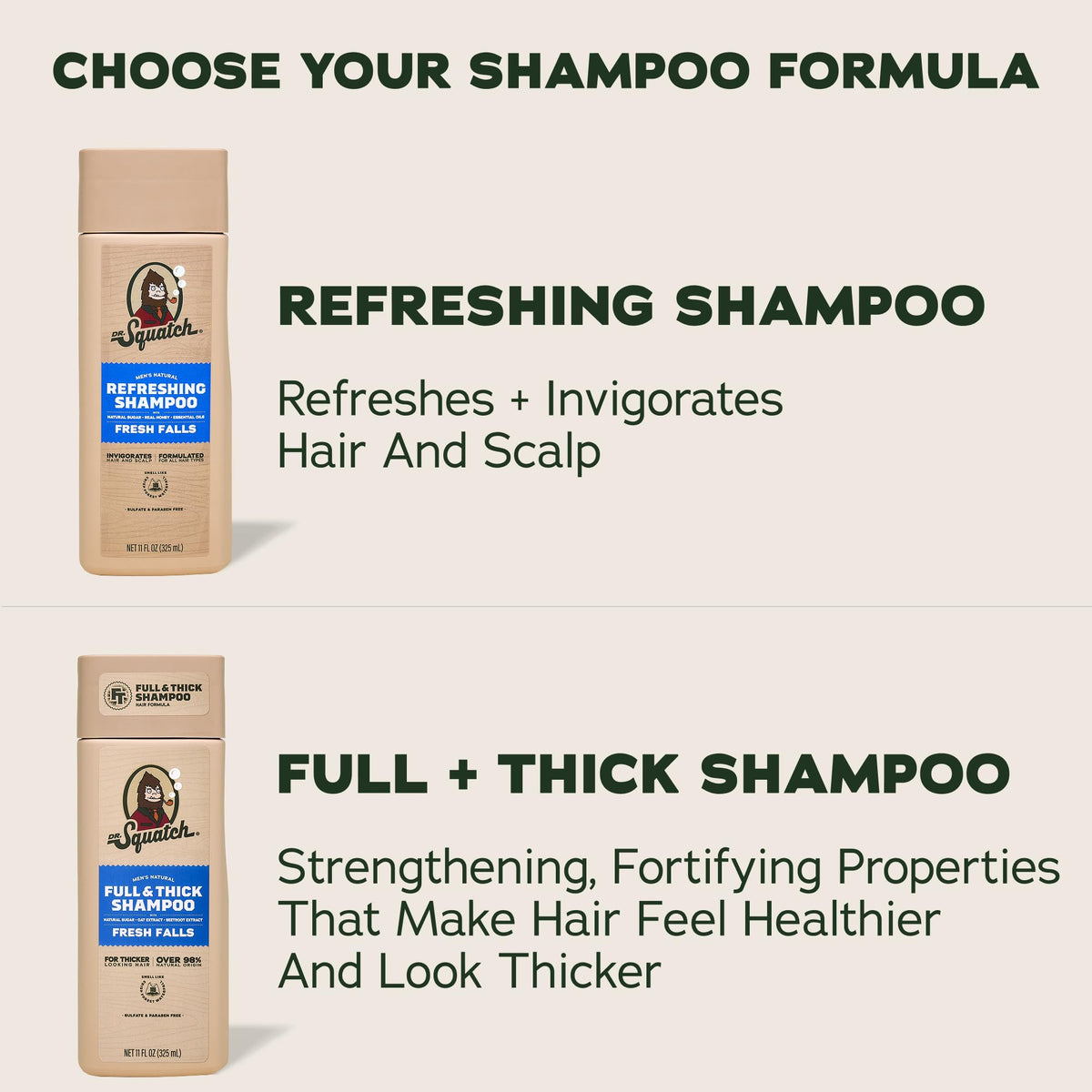 Dr. Squatch Men's Natural Shampoo and Conditioner Set (11 fl oz, 2-Pack)