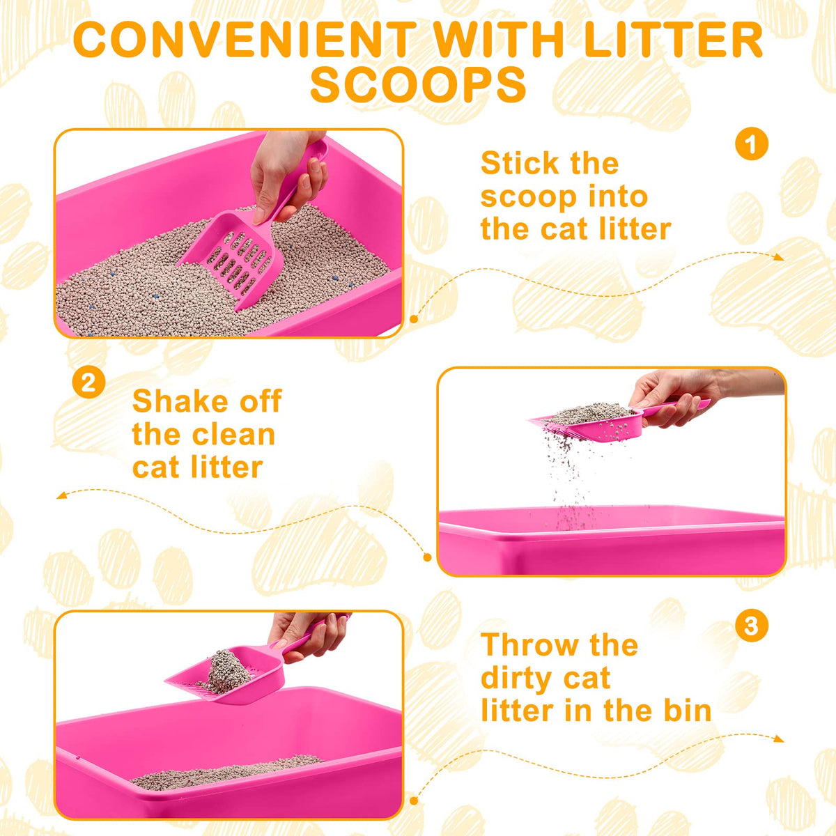 Amyhill 10Pcs Open Cat Litter Box with 10 Scooper