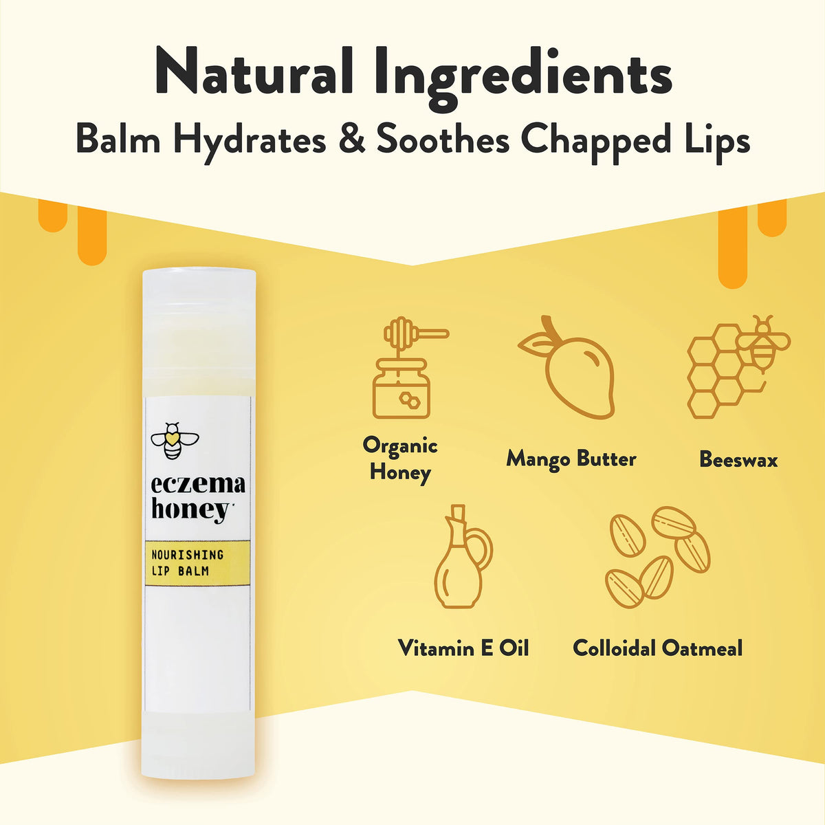 ECZEMA HONEY Nourishing Lip Balm, Daily Lip Moisturizer for Dry Lips (1 Ct)