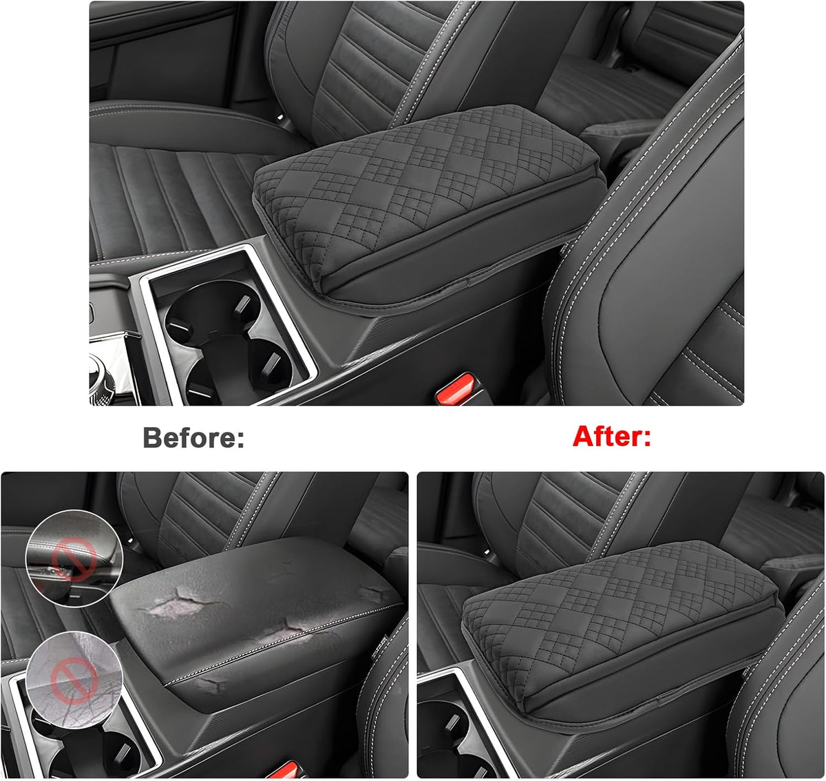 SXCY for 2025 Mitsubishi Outlander Sport Armrest Cover Pad for 2025 Mitsubishi Outlander Sport Accessories 2025 Outlander Sport Center Console Cover 2025 Outlander Sport Middle Console Cover Cushion