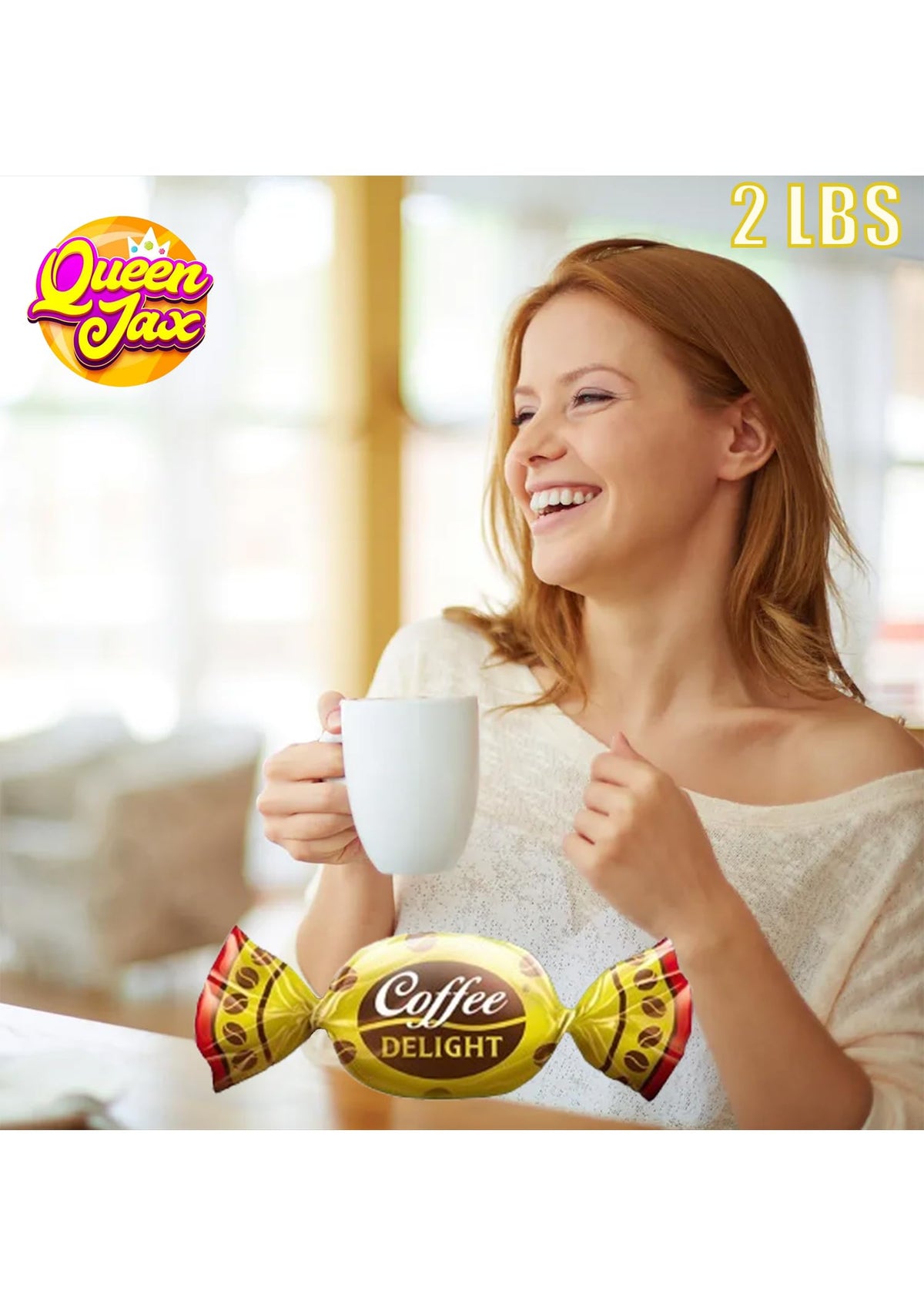 Coffee Candy Bulk - 2 LB Coffee Delight Hard Candy (210 pcs) Coffee Snacks Made with Real Colombian Coffee - Coffee Hard Candy Bulk Individually