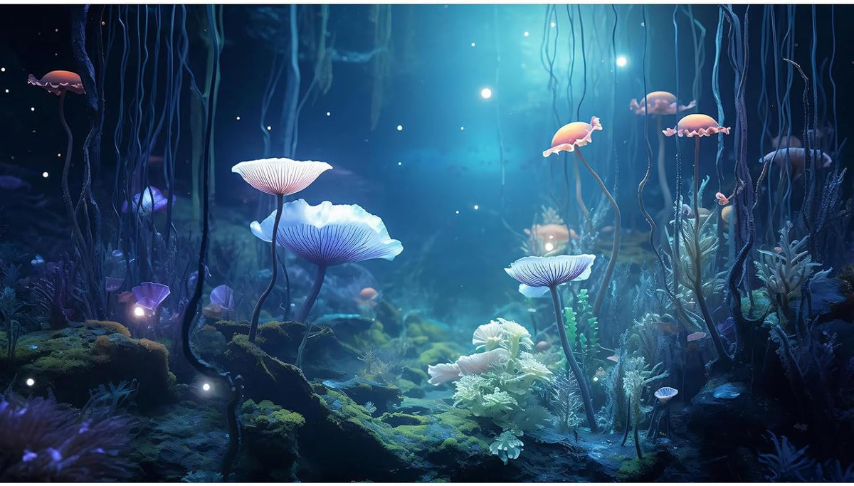 Aquarium Background Surreal Underwater Garden Fish Tank Background Lush Moss Aquatic Plants Tropical Style Landscape Terrarium Tank Backgrounds Under Sea World Aquarium Tank Wallpaper Poster 36x24in