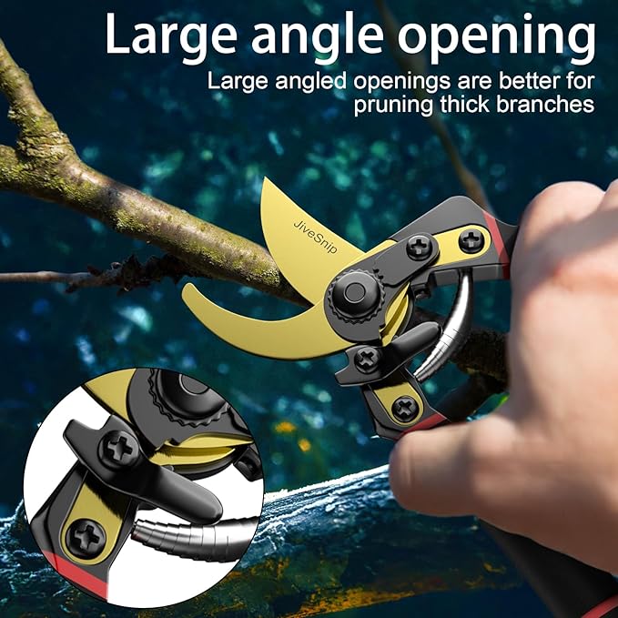 Professional Titanium Garden Shears Adjustable Opening Size- Professional Bypass Pruning Shears for Plants, Hedges, and Flowers