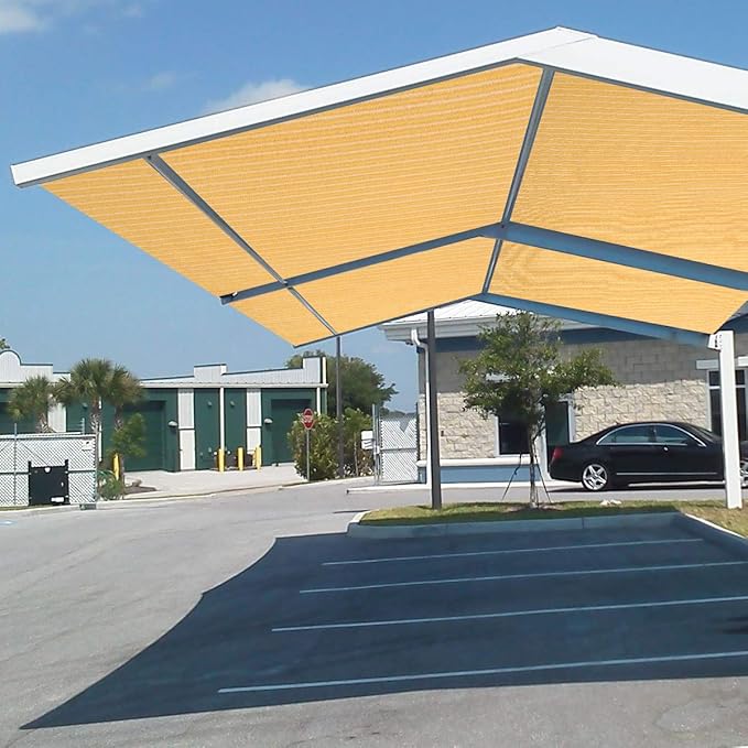 Eden's Decor Straight Flat-Edged Sun Shade Sail Rectangular 9' x 20' Wheat UV-Blocking Outdoor Canopy Fabric Cloth Awning for Pergola Patio Garden Backyard Custom Size