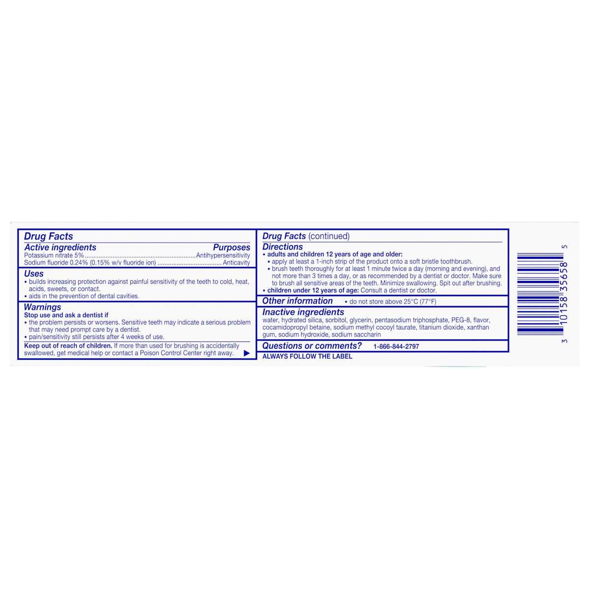 Sensodyne Extra Whitening Cool Mint Toothpaste - 4 Ounces, Pack of 4
