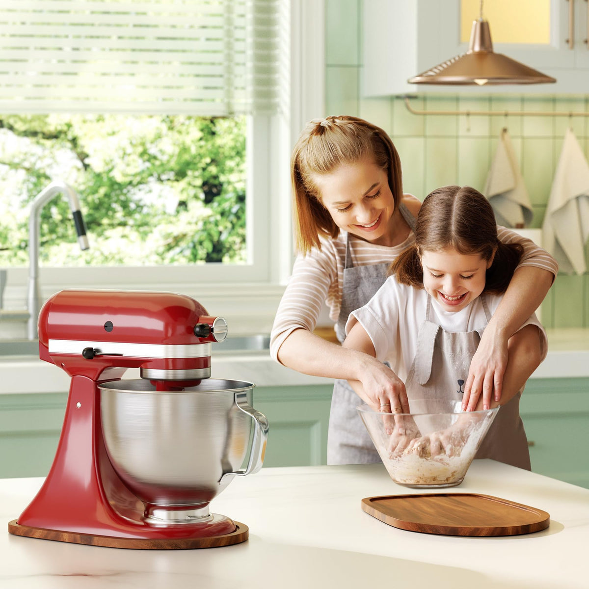 GuanQiao Food-Grade Wood Slider for KitchenAid 4.5-5 Qt Tilt Head Mixer