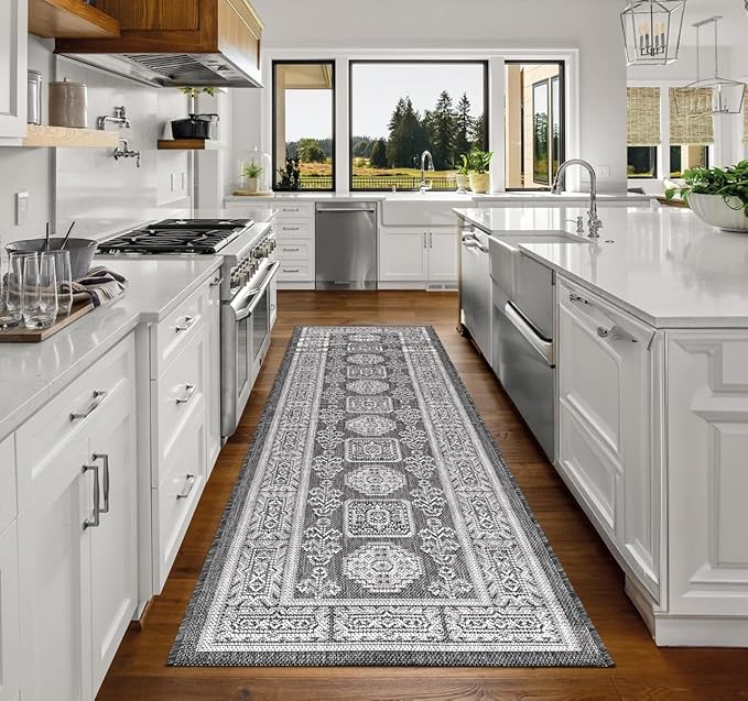 Keen Home Design Terrace Outdoor Runner Rug - 2x12 Washable Indoor/Outdoor Rug for Patio, Kitchen, Balcony, Beach, Garden, Deck and Porch, Size: 2'2"x11'10"