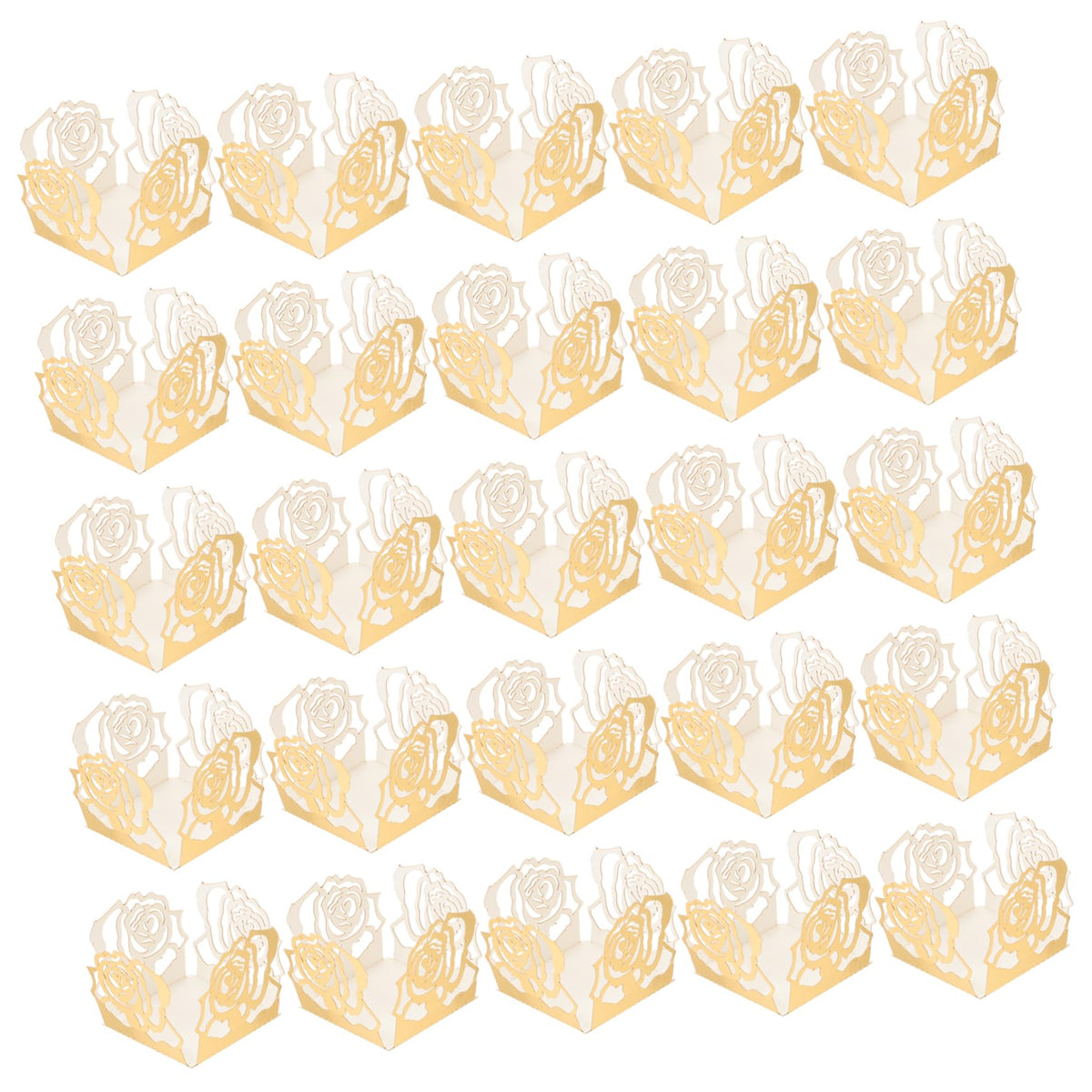OKUMEYR 50pcs Hollow Chocolate Wrappers Elegant Design for Party and Wedding Decorations Decorative Chocolate Trays for and Candies