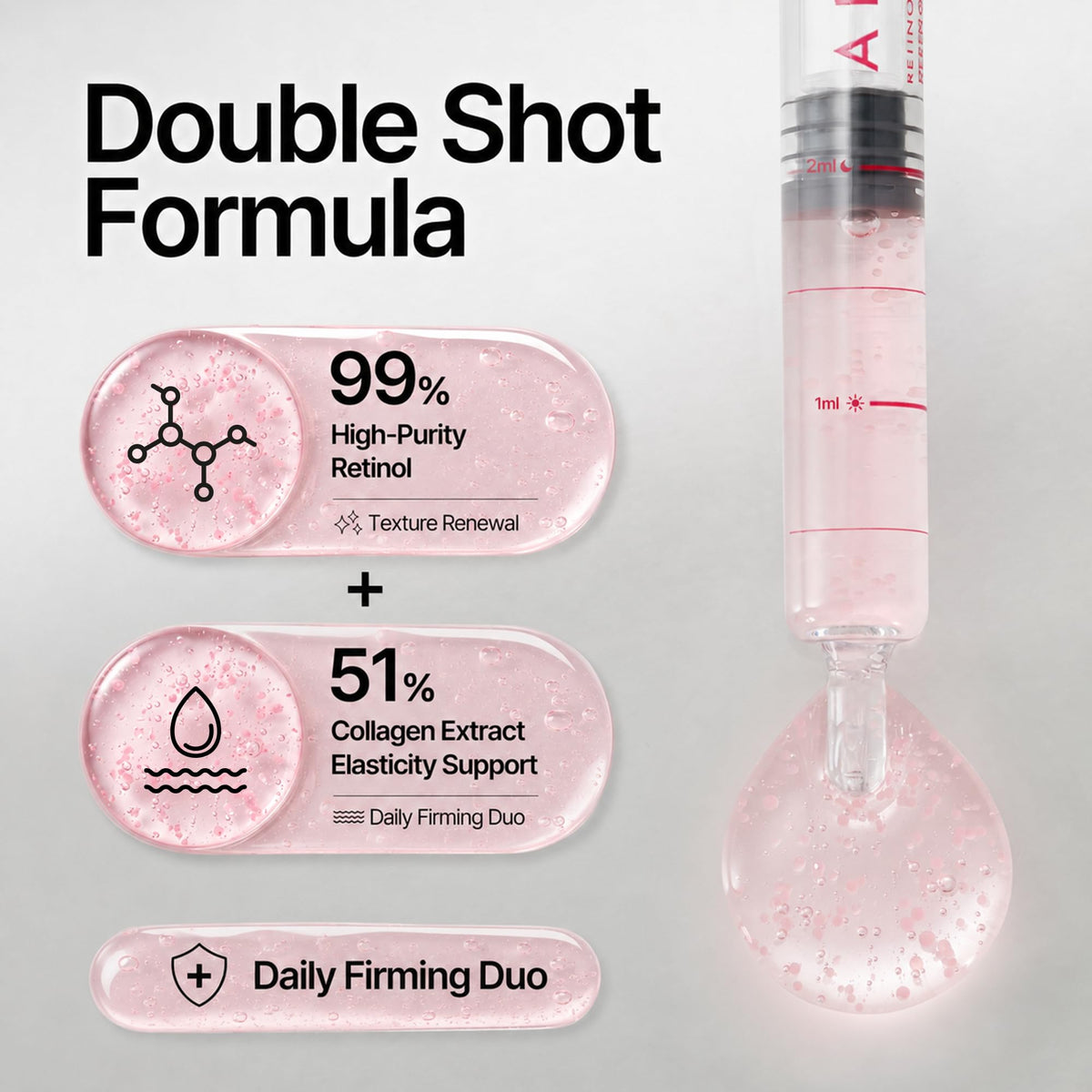 AIDA Retinol Capsule Ampoule, Korean Retinol Face Serum with Collagen & Ceramide, Firming, Hydrating & Glow Boosting Facial Serum for Daily Retinol Care, Korean Skin Care, 1.69 fl oz (30ml)