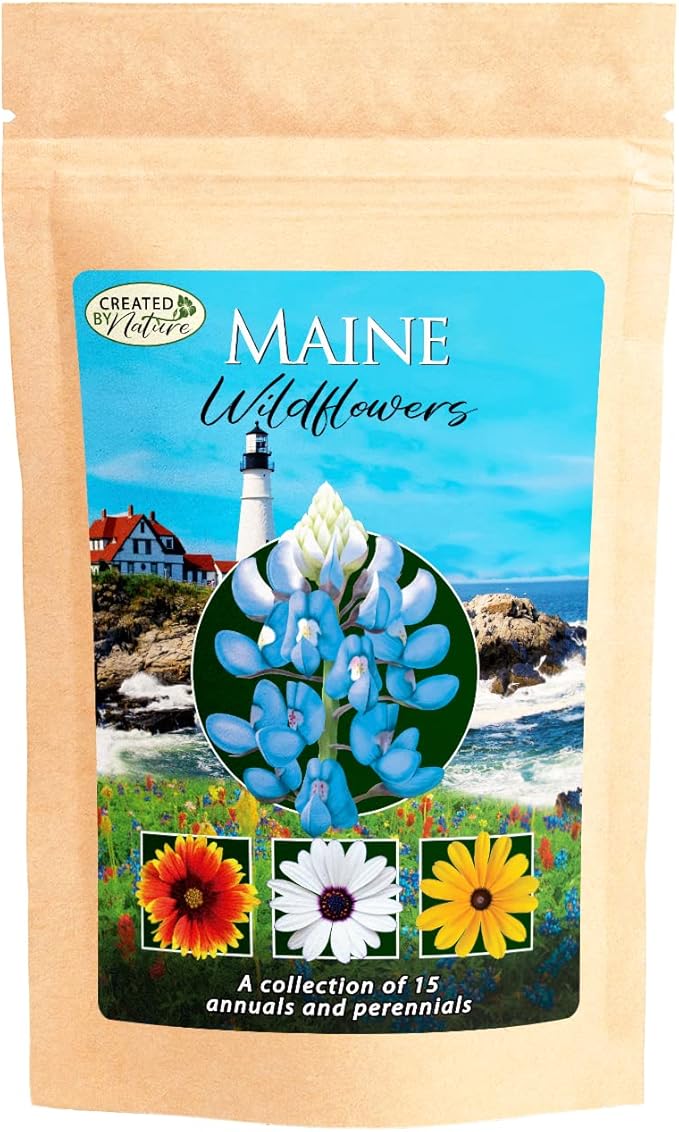 Created By Nature Maine Wildflower State Mix, 15 Flower Varieties, 50,000 Seeds