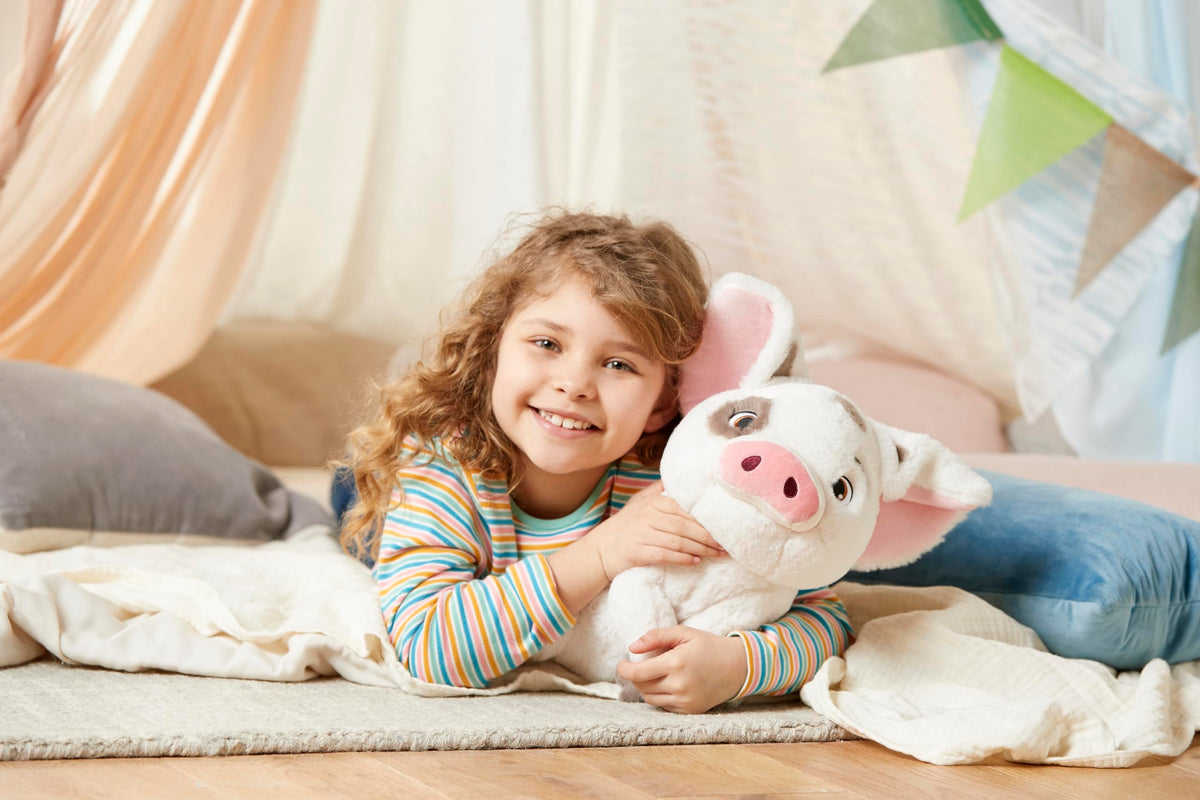 Disney Store Official Pua Medium Soft Toy for Kids, Cuddly Character with Fuzzy Texture and Embroidered Details, Padded Tail, Disney Plushy Suitable for All Ages.