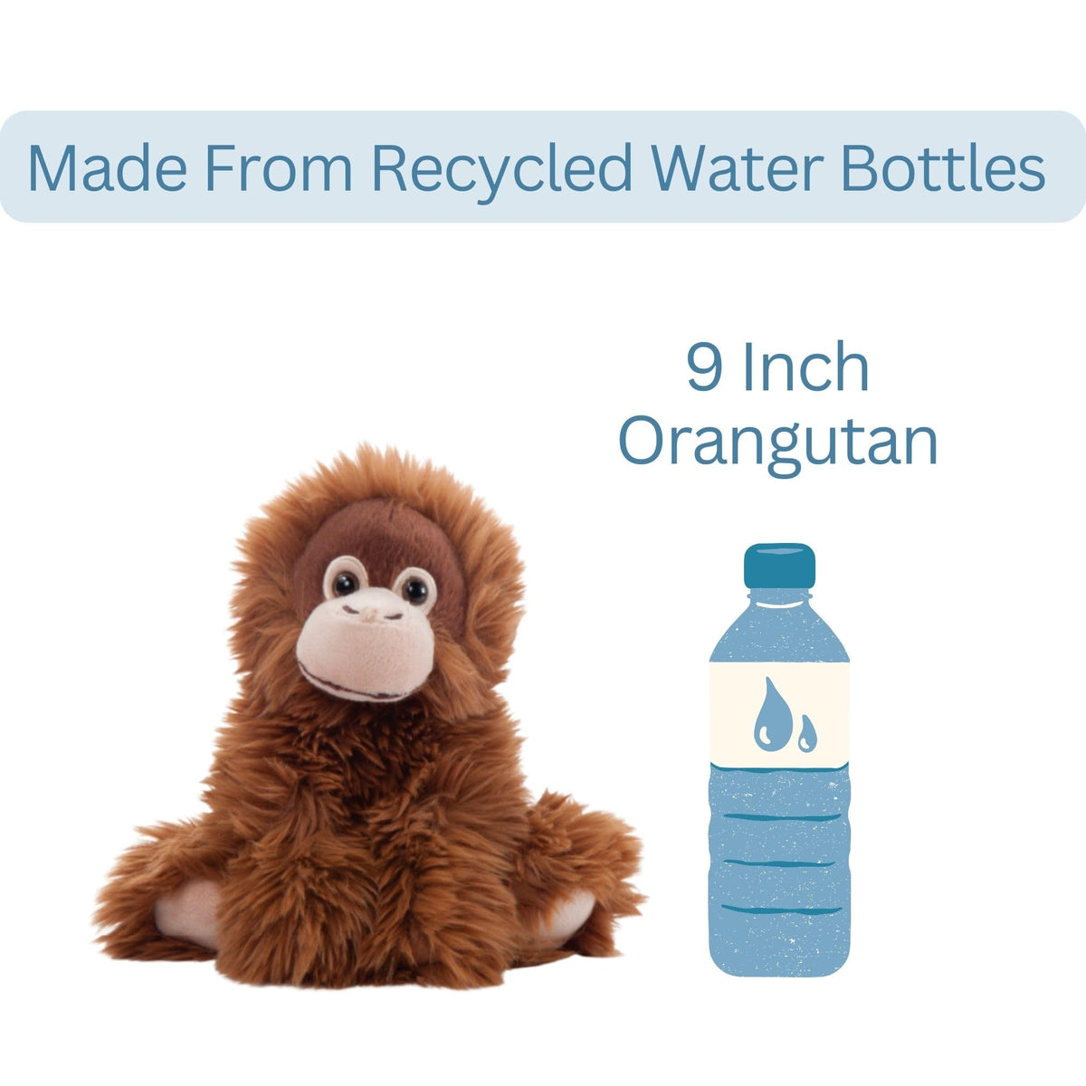 The Petting Zoo Female Orangutan Stuffed Animal Plushie, Wild Onez, 9 in